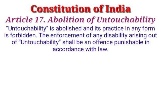 Indian Polity And Constitution | Article 17 of the Indian Constitution | Right to Equality