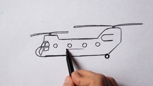 How to draw a military helicopter Chinook