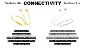 Huawei FreeLace Lite vs Pro Wireless Bluetooth Earphones  | Compare | Specifications | Features