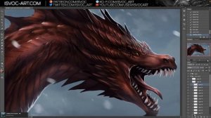 Drakhar, The Fire Dragon - Digital Painting #15 // Commission Timelapse // Isvoc