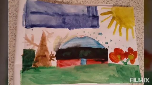 О Великий народ Казахстана, рисунки детского сада "Балапан" Енбекской средней школы-сад смотреть онлайн