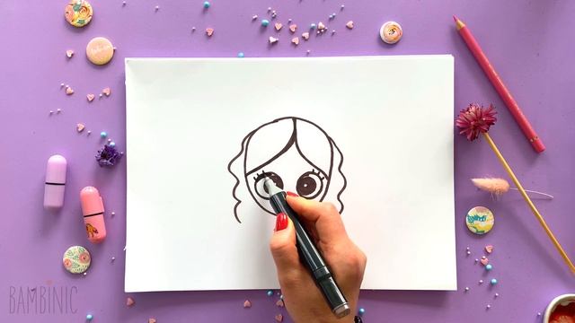 Как нарисовать портрет МАМЫ? Уроки рисования с BAMBINIC | 0+ смотреть онлайн