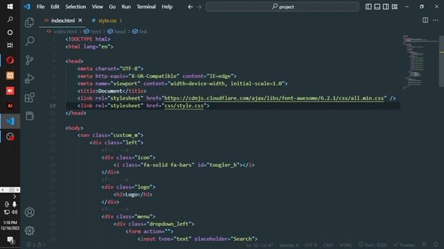 How to make Navigation Bar in Html and Css | Portfolio website Html Css | Part 1