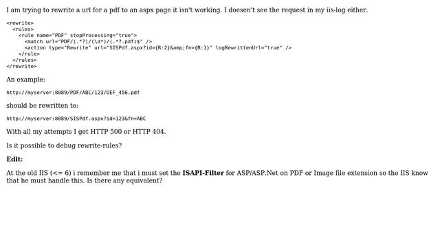 DevOps & SysAdmins: ASP.Net url rewrite from ...pdf to ...aspx (IIS 7) (2 Solutions!!) смотреть онлайн