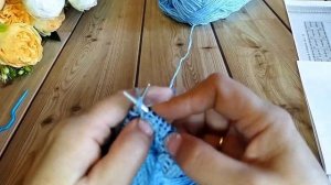 Красивый узор для круглой кокетки! Вяжем вместе(часть 2)!