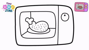 Drawing a Picture of Microwave Ovan For Kids | Tiny Art Zone