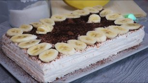 Вафельный торт с творожным кремом без выпечки