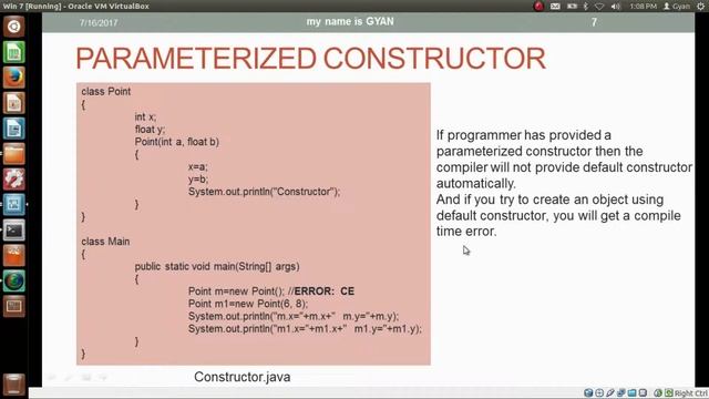 Types of Constructors | Default, Parametrized & Copy Constructors | Java