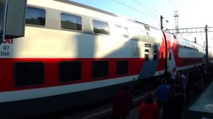 ПРИБЫТИЕ ДВУХЭТАЖНОГО ПОЕЗДА ВОРОНЕЖ-МОСКВА С ЭП20-012 НА ст,ГРЯЗИ-ВОРОНЕЖСКИЕ.
