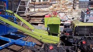 Поднимаю руль у тяжелого дизельного мотоблока с помощью дрели и болгарки