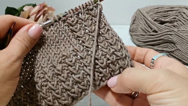Супер классная резинка спицами. Узор для кардигана. Вязание для новичков.