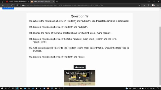 DBMS Question Session Task No 17 | 1st Year | Semester 01 | Java Institute | Venura Prabath смотреть онлайн
