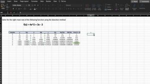 Bisection Method In Excel | Numerical Methods