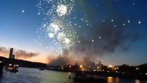 Салют 09.05.2014 на прогулочном теплоходе по Москве реке