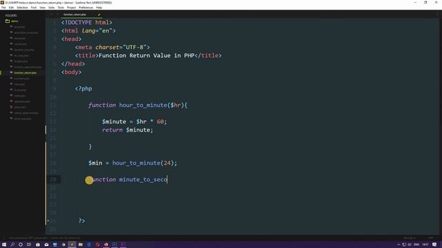 PHP Functions with Return Value | PHP Tutorial For Beginners Full  [ Beginner To Advance ]