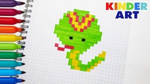 Змея - Рисунки по клеточкам