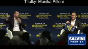 Matteo Salvini přednáší o plánech Sorose