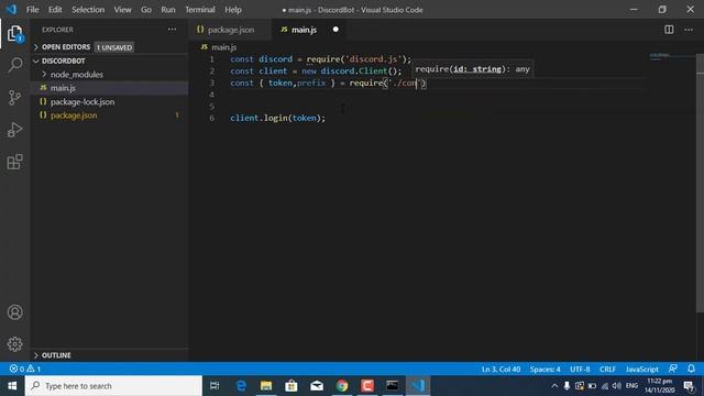 How to make a discord bot using discord.js | discordjs v12 | 2020
