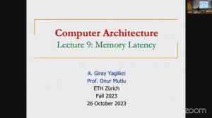 Computer Architecture - Lecture 9: Memory Latency (Fall 2023)