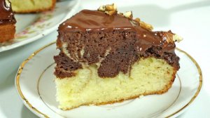 Мраморный шоколадный пирог с глазурью/Вкусно и просто /Marble chocolate cake with icing