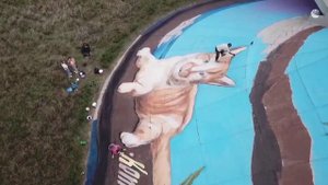 Десятиметровый рисунок талисмана Крымского моста – кота Мостика появился на трассе "Таврида".