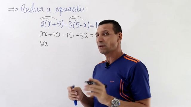 Resolva a equação do 1º grau 2 ( x + 5 ) - 3 ( 5 - x ) = 10. Matemática básica #basic_maths #algebr смотреть онлайн