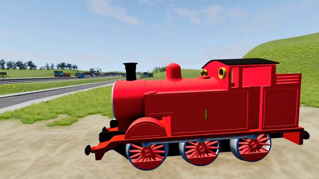 Big & Small James the Red Engine vs Thomas the Tank Engine | BeamNG.Drive смотреть онлайн