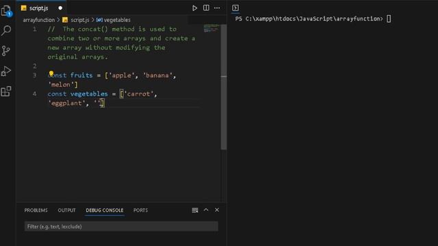 JavaScript | Array function | Tagalog | Concat