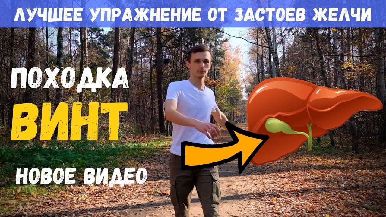 Упражнения от ЗАСТОЕВ ЖЕЛЧИ, ДИСКИНЕЗИИ  Походка ВИНТ