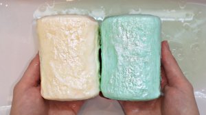 ПОЛНОСТЬЮ РАЗМОКШЕЕ МЫЛО! SOAKED SOAP! НОВАЯ ЖЕСТКАЯ ГУБКА! ХВОЙНОЕ И ОГУРЕЧНОЕ МЫЛО