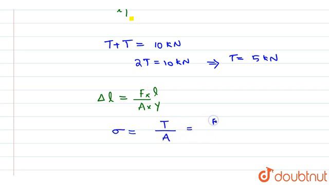 A load of `10 kN` is supported from a pulley which in turn is supported by a rope of sectional a... смотреть онлайн