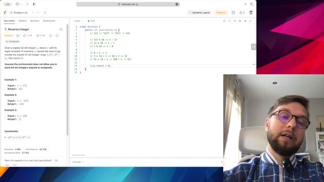 [LEET] Code with me #7 (Reverse Integer) смотреть онлайн