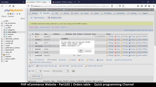 #103 PHP Ecommerce website development | Order details table | MVC OOP - Quick programming смотреть онлайн