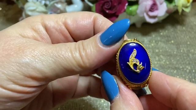 Серебро.Кобальтовый цвет эмали -цвет красоты и роскоши.Гарнитур женственности и элегантности????