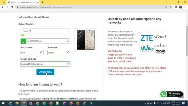 Unlock Honor 70 by imei code, fast and safe, bigunlock.com смотреть онлайн