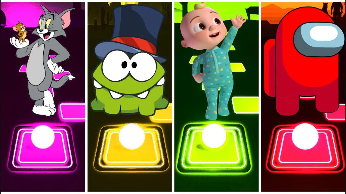 Tom & Jerry ? Om Nom ? Cocomelon ? Among Us. ? Кто победит? Tiles Hop EDM Rush Coffin Dance смотреть онлайн