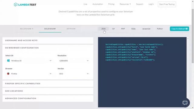 How To Generate Desired Capabilities In Selenium Using LambdaTest Desired Capabilities Generator