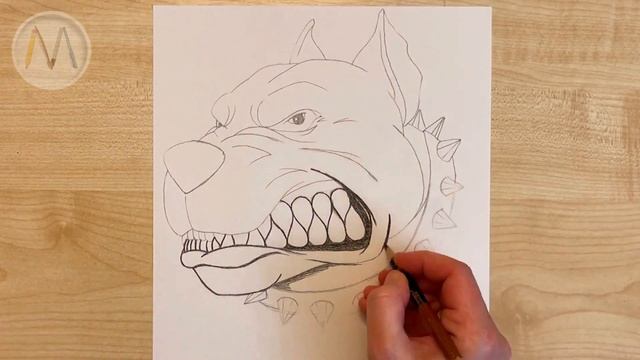 Как нарисовать злую собаку
