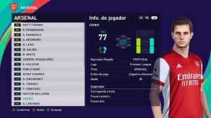 ELENCO ARSENAL ATUALIZADO 2022/2023 - eFootball PES 2021