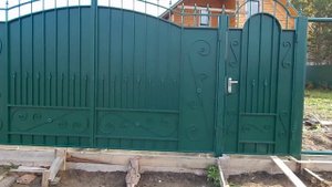 установка ворот с калиткой село плоское