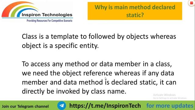 Java main method explained | OOPs Concepts | Java Programming Language | Inspiron Technologies