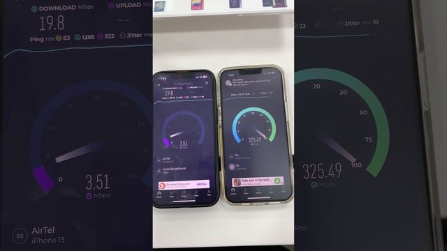 jio 5G vs Airtel 5G Speed Test