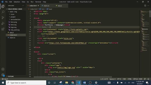Build your own portfolio website in HTML, CSS and Javascript | Web developer Portfolio | HTML CSS J