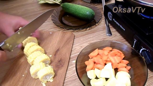 Тушеные овощи с мясом по-китайски."Богатый урожай" (大丰收, Dà fēngshōu). Китайская кухня.