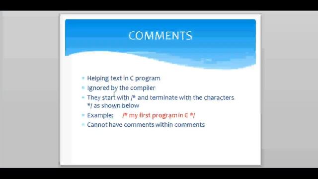 Comments | C For Beginners | EduTut | Learn Easily in Tamil
