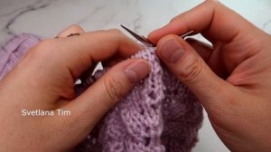 Ажурный Узор спицами для Кругового Вязания и поворотными рядами / Светлана Тим № 642