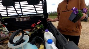 Natalie and I Plant the Cornucopia Barrel