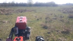 Как быстро едет 8 сильный, дизельный мотоблок, с полным прицепом чернозема.