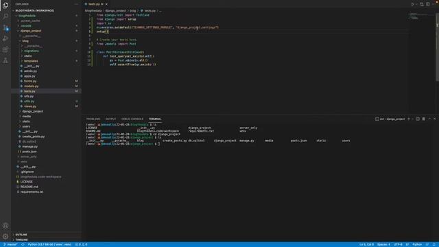 Enable Unittest for Django Projects in VSCode