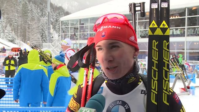 Анастасия Кузьмина после женского спринта на 5-м этапе Кубка мира по биатлону в Рупольдинге смотреть онлайн